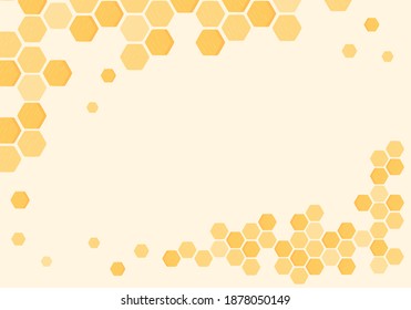 Abstract honeycomb with hexagon grid cells on pastel background vector illustration.