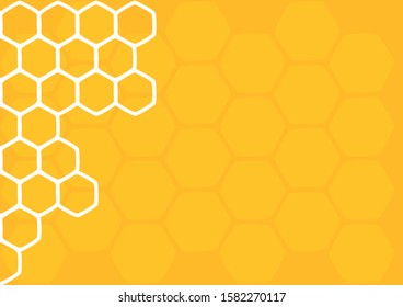 Abstract honeycomb with hexagon on yellow background vector illustration.
