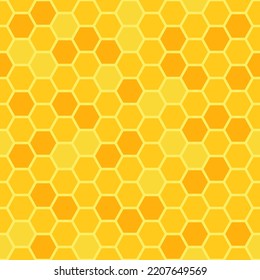 Abstract honeycomb seamless pattern with yellow hexagon cells. Vector illustration. Can be used for wallpaper, wrapping, fabric, mobile app, web, print, greeting card, presentation template 