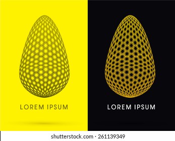 Abstract  honeycomb shape , Architecture, Construction , designed using black and yellow geometric shape ,logo, symbol, icon, graphic, vector.