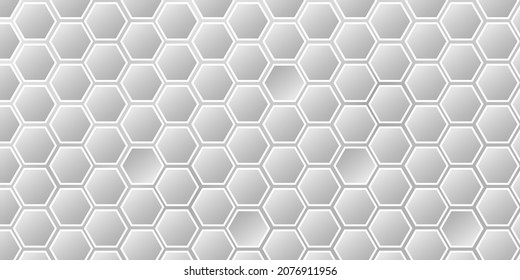 Abstract honeycomb white background. Embossed Hexagon vector pattern illustration 