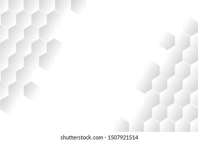 Abstract honeycomb white and Gray Background