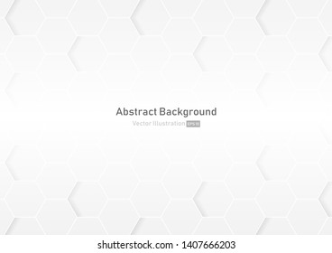 Abstract honeycomb white and gray background.geometric modern design.vector Illustration.