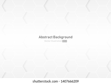 Abstract honeycomb white and gray background.geometric modern design.vector Illustration.