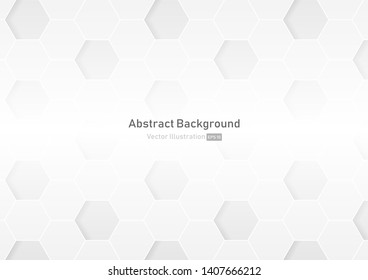 Abstract honeycomb white and gray background.geometric modern design.vector Illustration.
