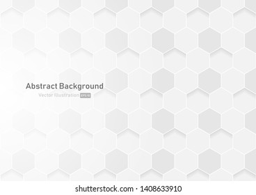 Abstract honeycomb white and gray background.geometric modern design.vector Illustration.