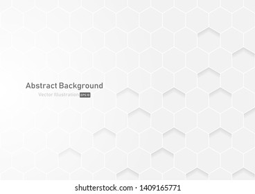 Abstract honeycomb white and gray background.geometric modern design.vector Illustration.