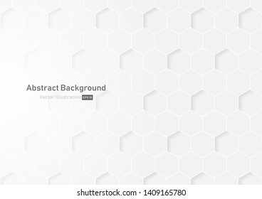 Abstract honeycomb white and gray background.geometric modern design.vector Illustration.