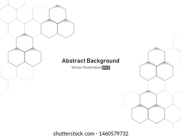 Abstract honeycomb white and gray background.geometric modern design.vector Illustration.