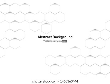 Abstract honeycomb white and gray background.geometric modern design.vector Illustration.