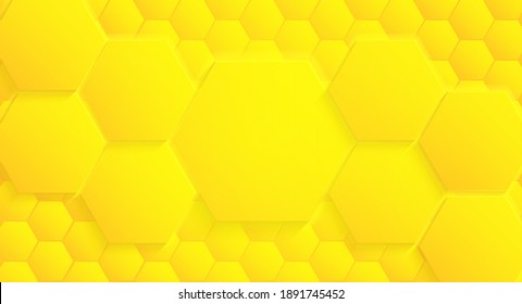 Abstract. Honeycomb yellow background. light and shadow. Vector.