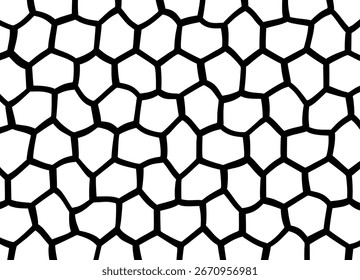Abstrato favos de mel. padrão preto e branco. Fundo de vetor para capas, publicidade, embalagem. Hexágonos rachados