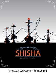 Abstract Hookah Art , Shisha Is Type Of Hookah (Vector Art)