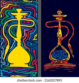 Resumen de la colección de ilustraciones de la cubierta del menú Hookah (arte vectorial)