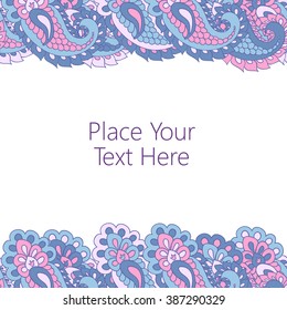 Abstract horisontal paisley border. Good  for page decoration, invitation, greetings cards  or announcements. 