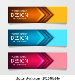 abstract horizontal arrow website banner. vector illustration