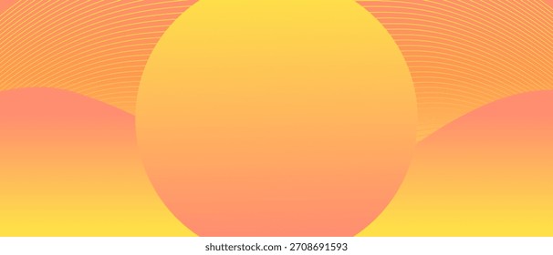 Abstrakter horizontaler Rücken mit orangefarbener Farbverlauf-Welle, rund, Linien. Minimalistischer Rücken, der einen dynamischen visuellen Effekt erzeugt. Trendy volumetrische 3D-Streifen Design auf Farbverlauf-Hintergrund. Funktionen, Vektorhintergrund