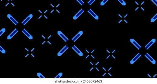 Abstract horizontal background with blue crosses pattern. Modern technology background. Vector EPS 10