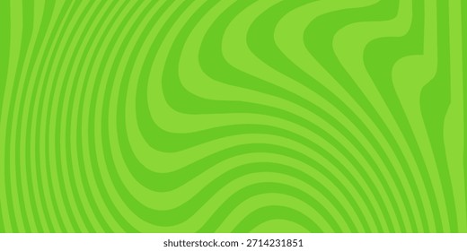Abstractas fondo Horizontal con ondas verdes brillantes. Ilustración vectorial de moda en estilo retro de los años 60 y 70.