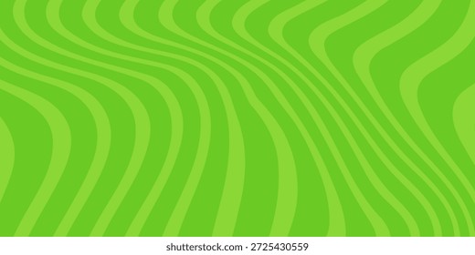 Abstractas fondo Horizontal con ondas verdes brillantes. Ilustración vectorial de moda en estilo retro de los años 60 y 70.