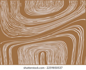 Abstract horizontal background with brown  waves. Trendy vector illustration in style retro 60s, 70s.
