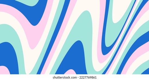 Abstract horizontal background with colorful waves. Trendy texture background with retro style. Vector, 2023-2024