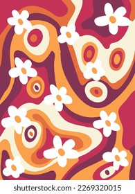 Abstract horizontal background with colorful waves.