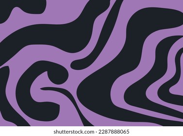 Abstract horizontal background with colorful waves. Trendy vector illustration in style retro 60s, 70s.