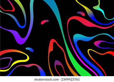 Abstract horizontal background with colorful waves. Trendy vector illustration in style retro