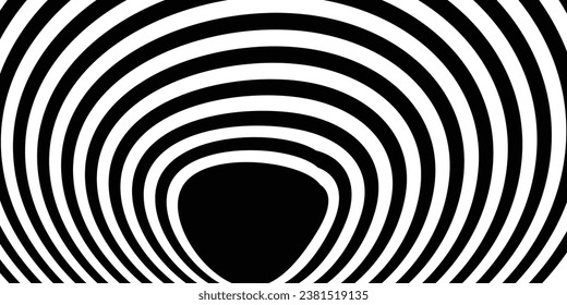 Resumen de fondo horizontal con ondas coloridas. Ilustración vectorial de moda en el estilo de fondo negro y blanco. Líneas negras onduladas color púrpura y rosa. Hermoso patrón de líneas topográficas. 