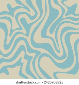 Abstract horizontal background with colorful waves. Trendy vector illustration in style retro 60s, 70s. Pastel colors