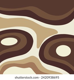Resumen de fondo horizontal con ondas coloridas. Ilustración vectorial de moda en estilo retro 60, 70. Colores pasteles