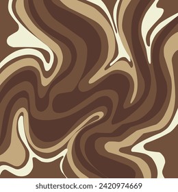 Abstract horizontal background with colorful waves. Trendy vector illustration in style retro 60s, 70s. Pastel colors