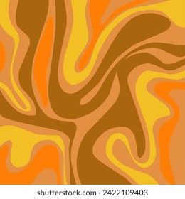 Abstract horizontal background with colorful waves. Trendy vector illustration in style retro 60s, 70s. Pastel colors