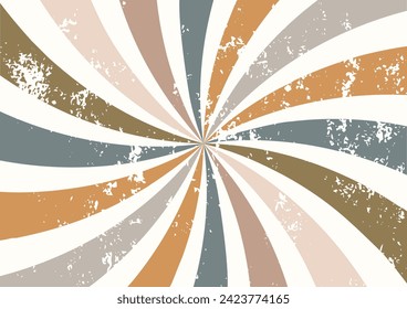 Abstract horizontal background with colorful waves. Twisted and distorted vector texture in a trendy retro groovy psychedelic style in rainbow colors. Modern background design.