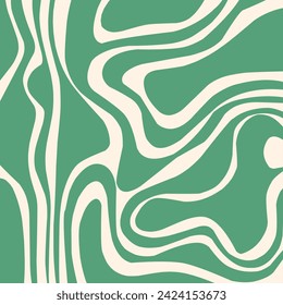 Abstract horizontal background with colorful waves. Trendy vector illustration in style retro 60s, 70s.