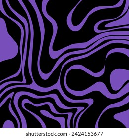 Abstract horizontal background with colorful waves. Trendy vector illustration in style retro 60s, 70s.