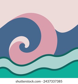 Abstract horizontal background with colorful waves.