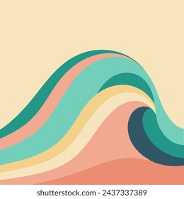 Abstract horizontal background with colorful waves.