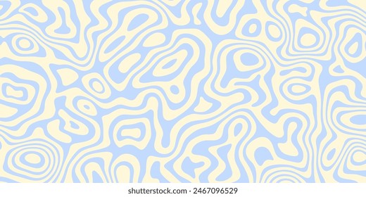 Abstractas fondo Horizontal con ondas de colores. Ilustración vectorial de moda en estilo retro de los años 60, 70. Colores pastel