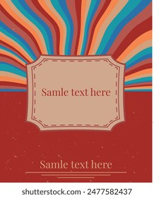 Abstract horizontal background with colorful waves. Trendy vector illustration in style retro 60s, 70s.