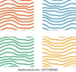 
Abstract horizontal background with colorful waves. Trendy vector illustration in style retro 60s, 70s.