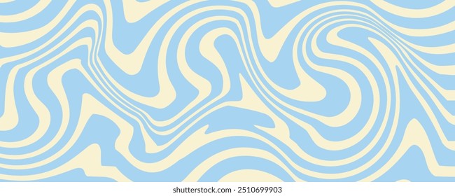 Fundo horizontal abstrato com ondas coloridas. Ilustração de vetor na moda 