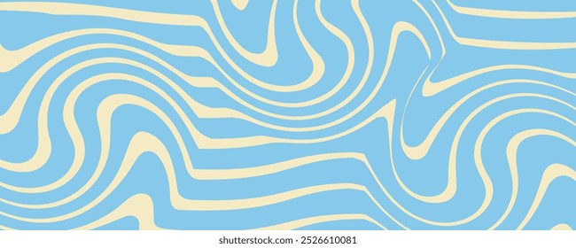 Fundo horizontal abstrato com ondas coloridas. Ilustração de vetor na moda