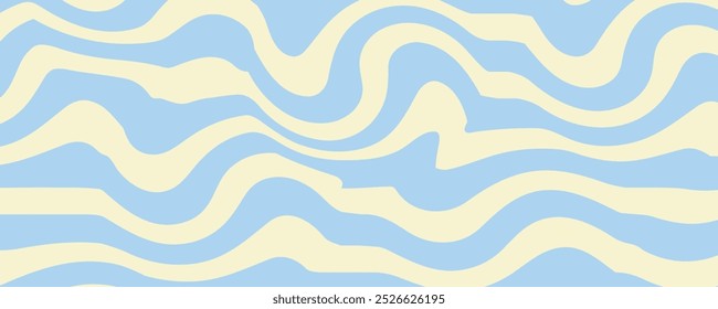Fundo horizontal abstrato com ondas coloridas. Ilustração de vetor na moda