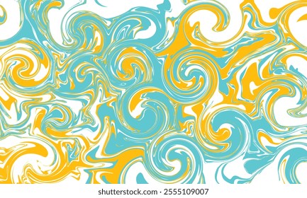 Abstract horizontal background with colorful waves. Trendy vector illustration in style retro 60s, 70s.