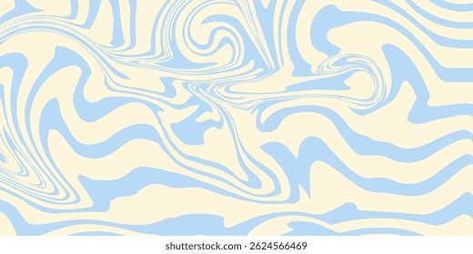 Abstract horizontal background with colorful waves. Trendy vector illustration in style retro 60s, 70s. Pastel colors.eps10