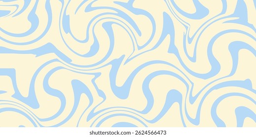 Abstract horizontal background with colorful waves. Trendy vector illustration in style retro 60s, 70s. Pastel colors.eps10