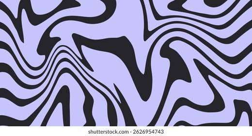 Abstract horizontal  background with colorful waves. Trendy vector illustration in style retro 60s, 70s. 
