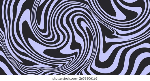 Abstract horizontal  background with colorful waves. Trendy vector illustration in style retro 60s, 70s. 